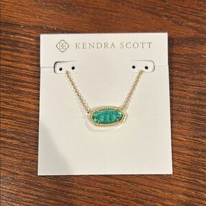 Kendra Scott Elisa Gold and Green Necklace
